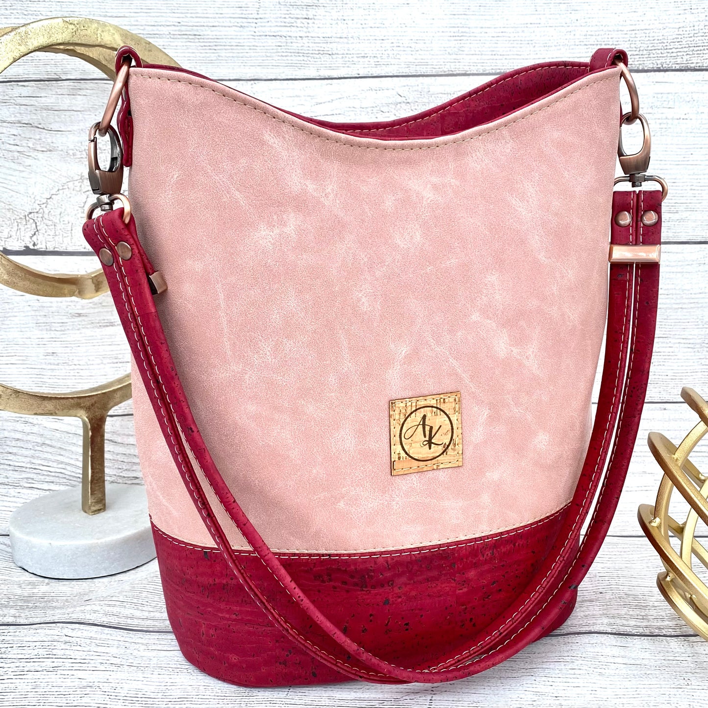 Bella Bucket Bag - Rose & Wine