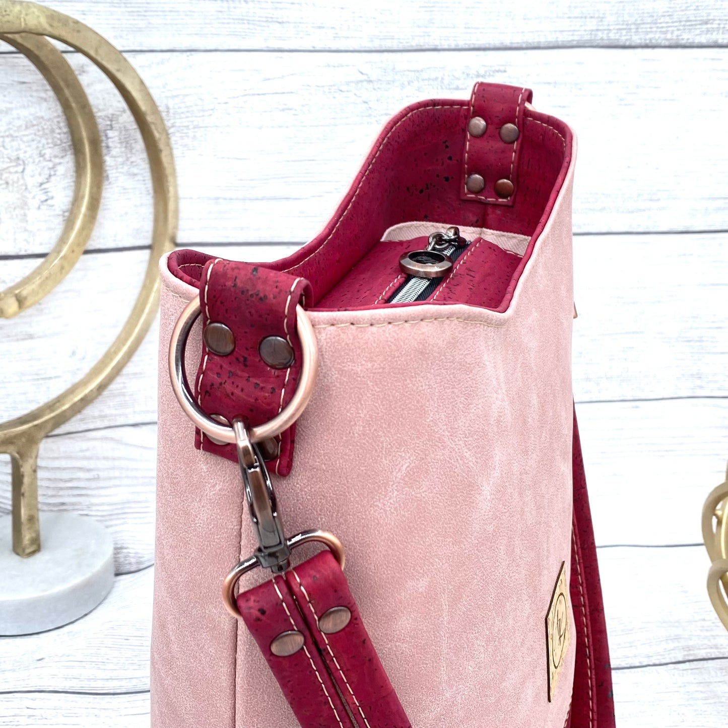 Bella Bucket Bag - Rose & Wine