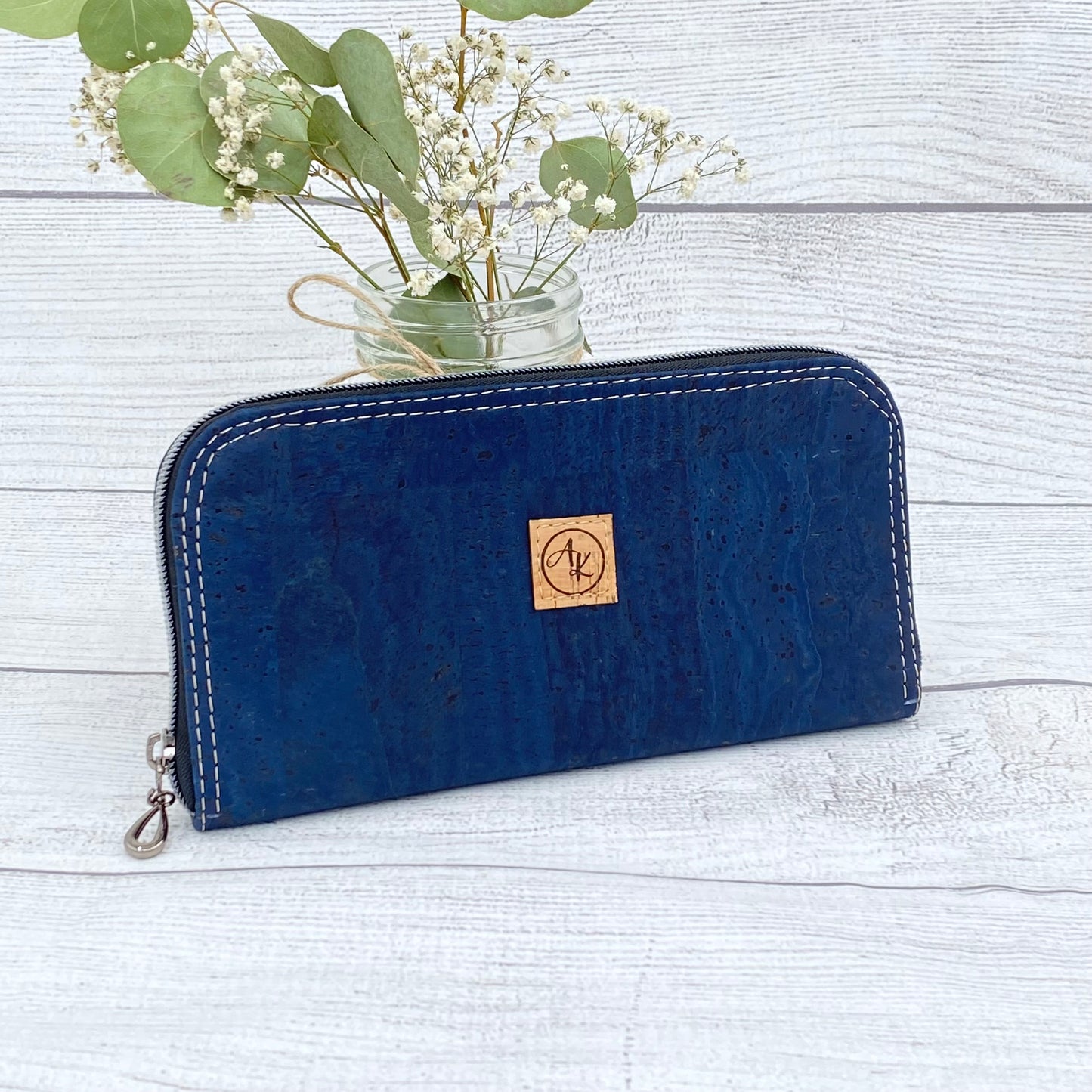 Classic Zippered Wallet - Navy