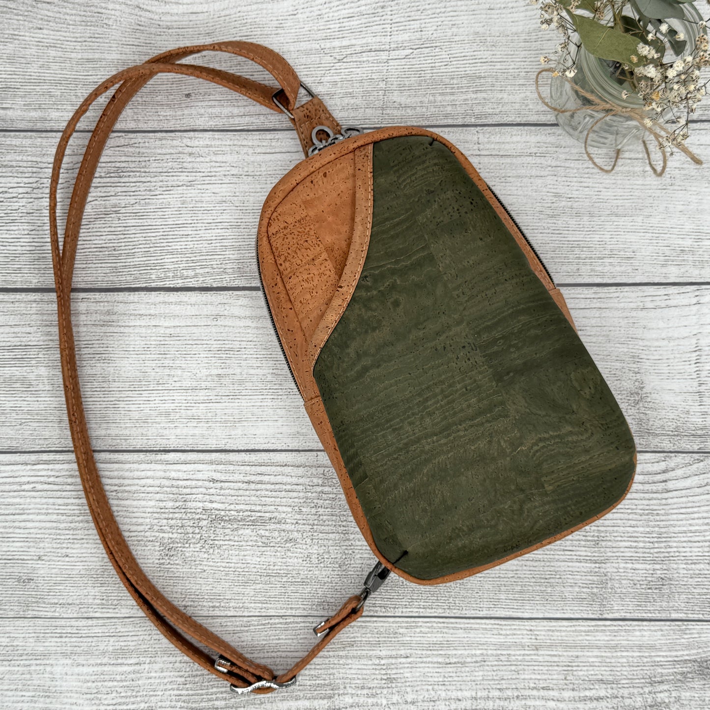 Rosie Sling - Tobacco &. Dark Green