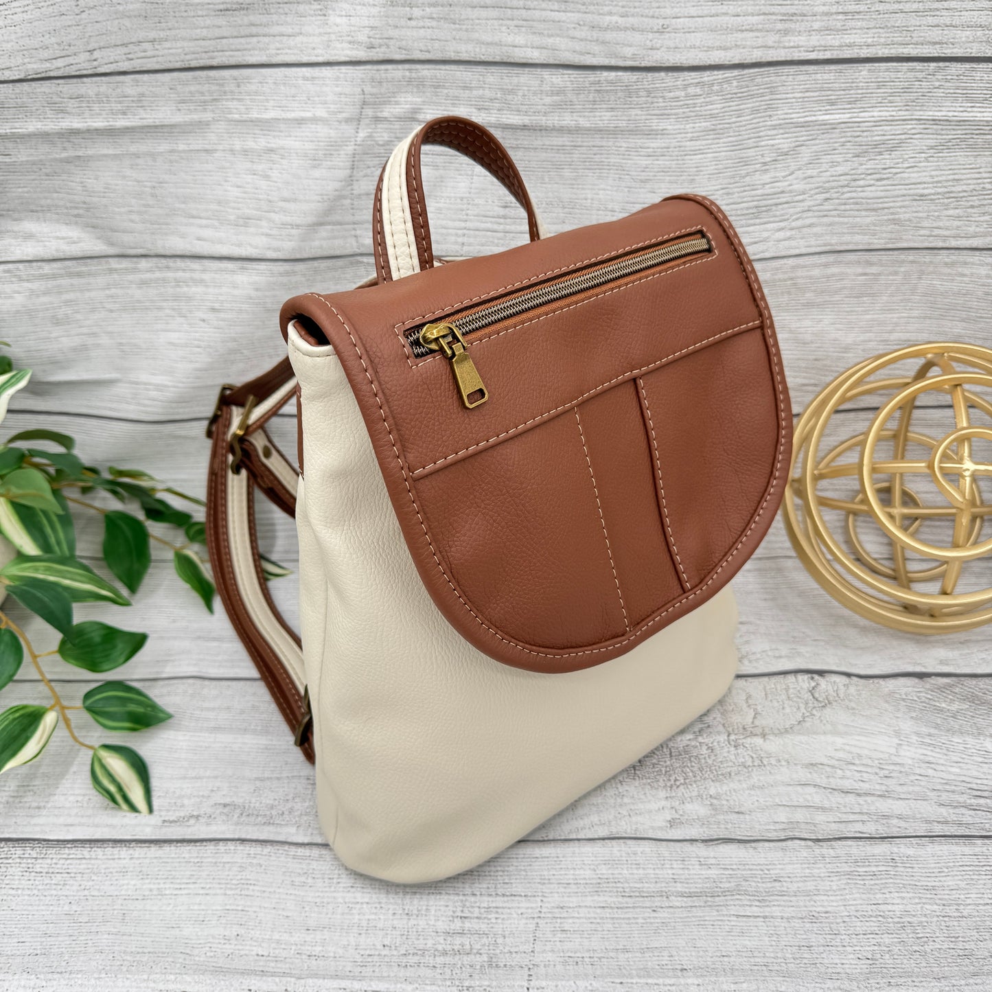 Jasmine Backpack - Oat & Saddle