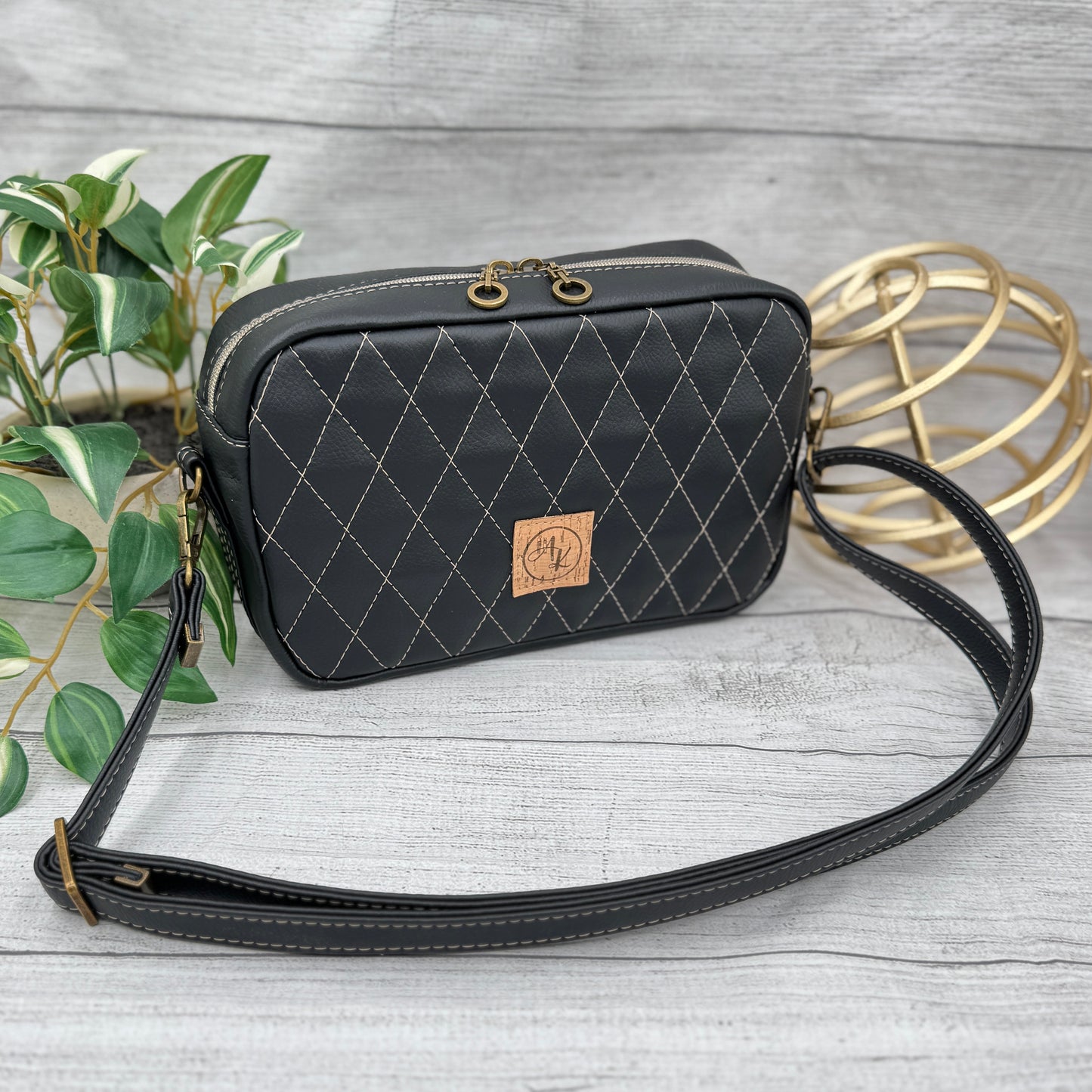 Catalina Crossbody - Quilted Black Solid
