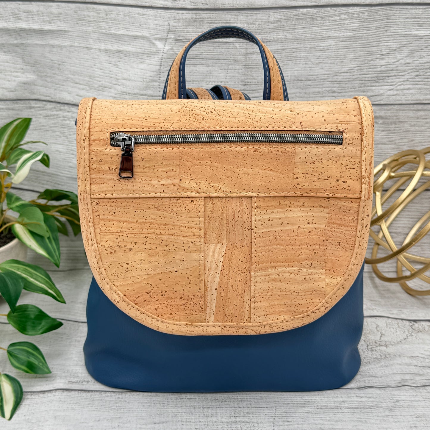 Jasmine Backpack - Blueberry & Natural