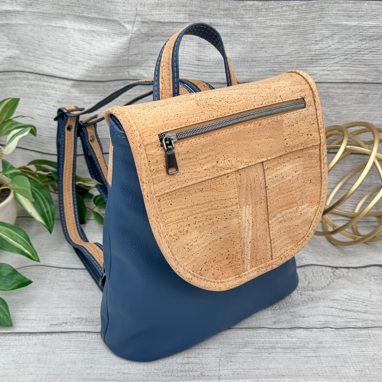 Jasmine Backpack - Blueberry & Natural
