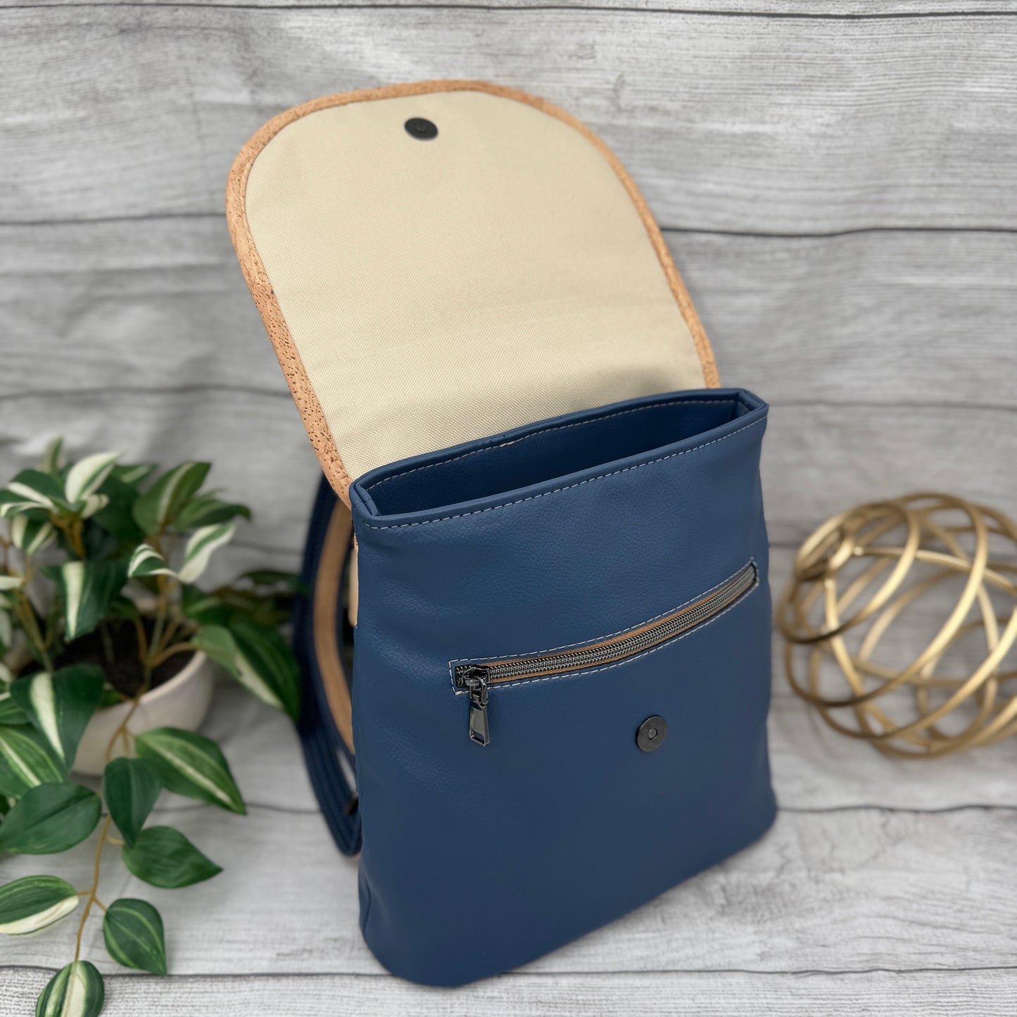 Jasmine Backpack - Blueberry & Natural