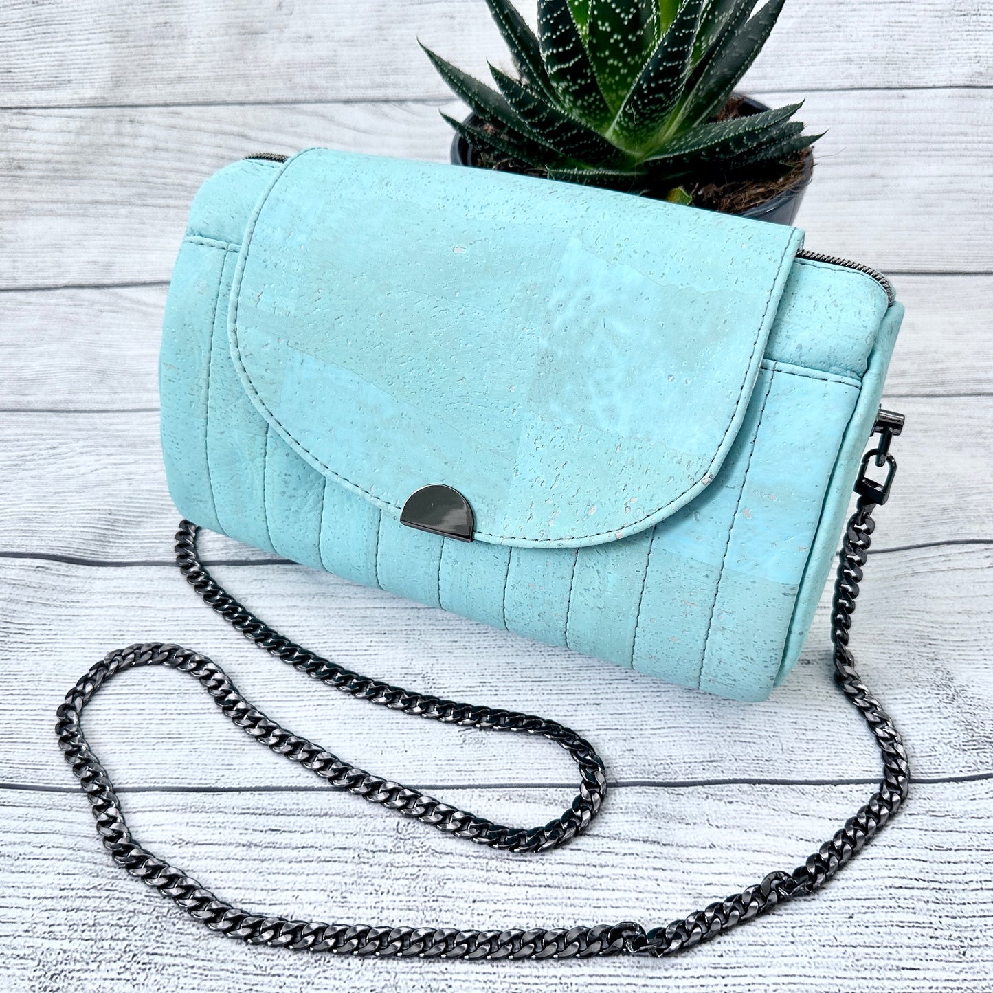 Barrel Handbag - Pastel Blue