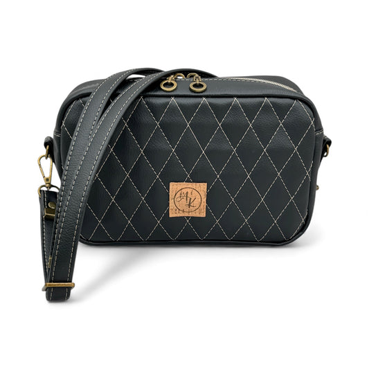 Catalina Crossbody - Quilted Black Solid