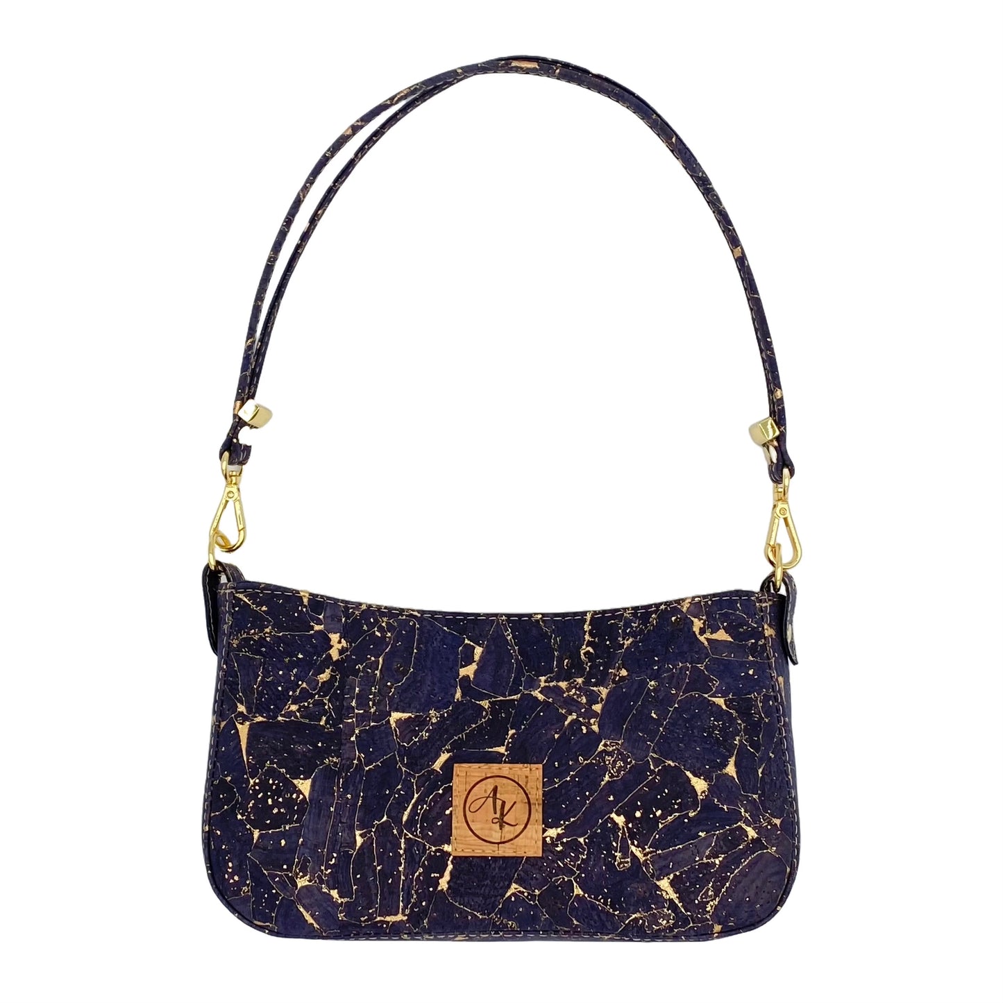 Aries Handbag - Navy with Gold Accents