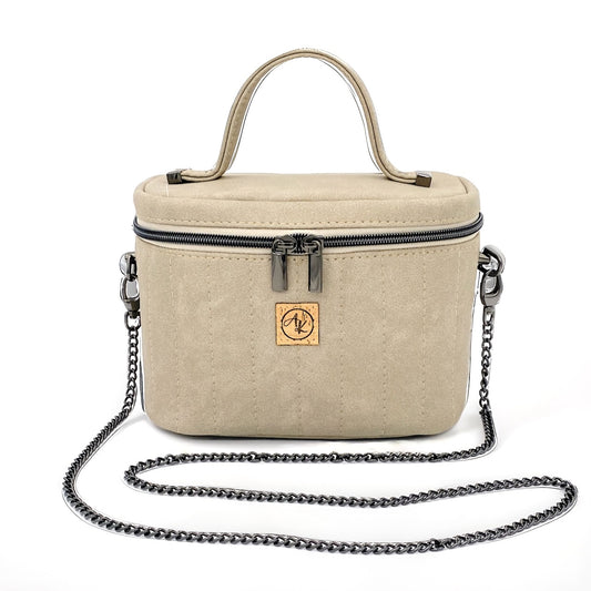 Train Case Handbag - Beige