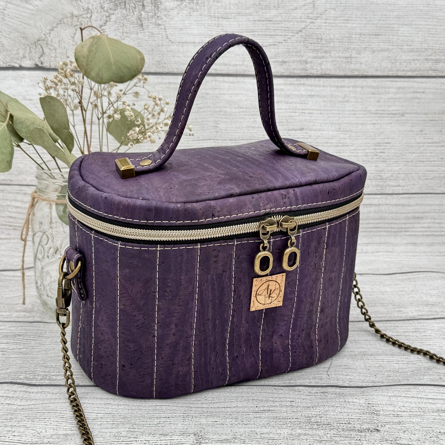 Train Case Handbag - Eggplant